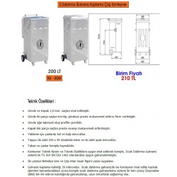 200 LT S.DALDIRMA GALVANİZ ÇÖP KONTEYNERİ