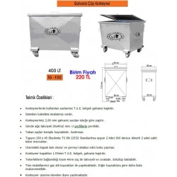 400 LT GALVANİZ ÇÖP KONTEYNERİ 1