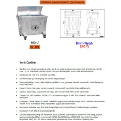 400 LT S.DALDIRMA GALVANİZ ÇÖP KONTEYNERİ
