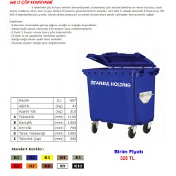 660 LT ÇÖP KONTEYNERİ