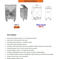 800 LT GALVANİZ ÇÖP KONTEYNERİ 1
